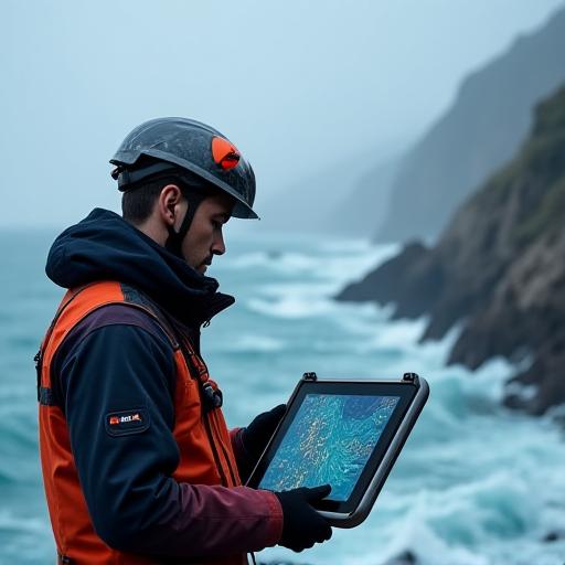 Consultant maritime analysant des données côtières